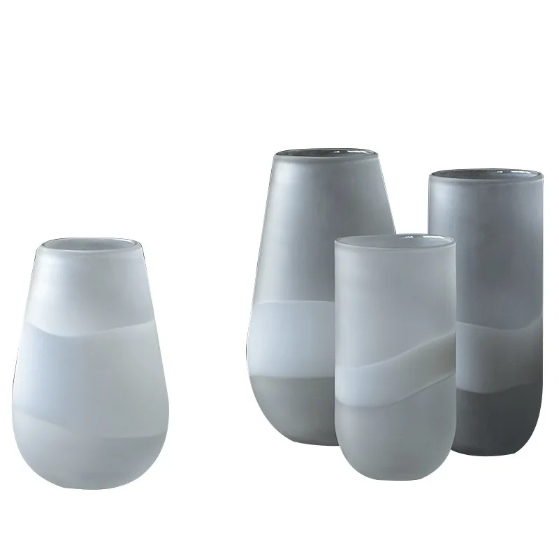 

Simple frosted white transparent glass vase, hydroponic flower arrangement crafts