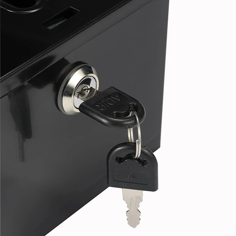 2x caixa de doação com fechadura-caixa de sugestão acrílica com slot, caixa de bloqueio de cédula com suporte de sinal para rifa, votação preto