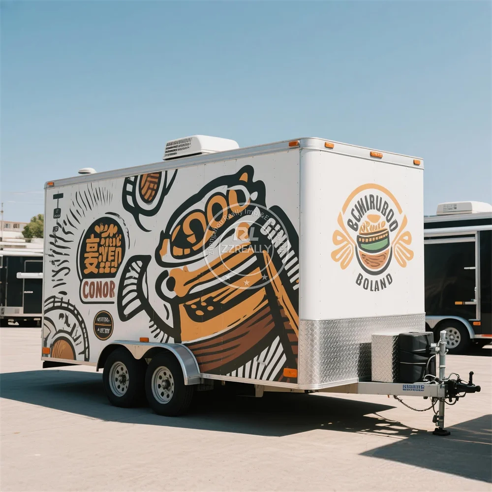 

Street Mobile Food Trailer Customized Fully Kitchen Equipment Pizza Kiosk Concession Food Truck Carts