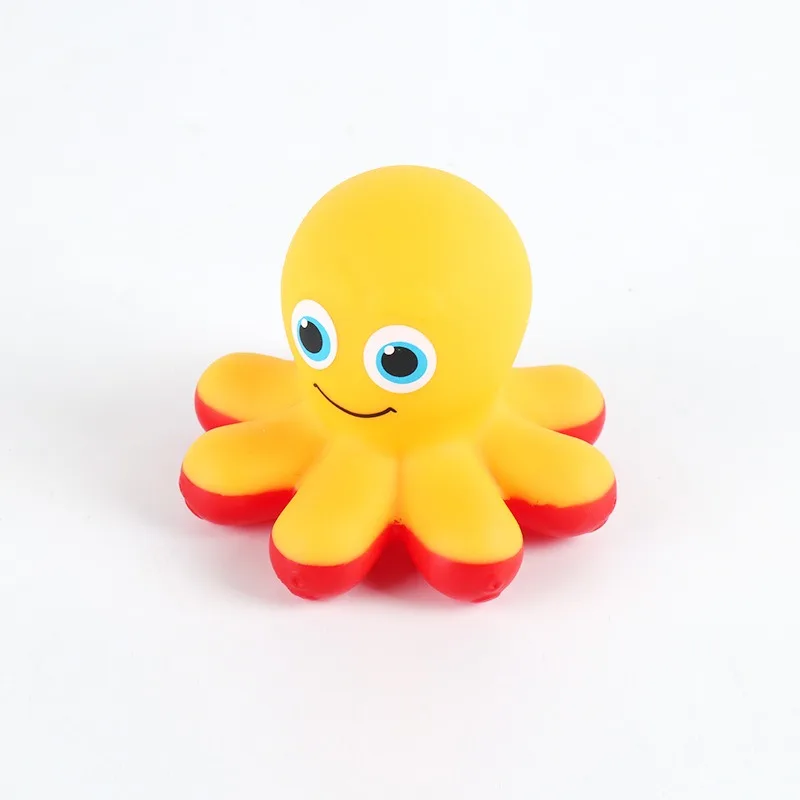 Set di giocattoli da bagno con polpo granchio stridulo Set di animali marini in gomma morbida per neonati Parco acquatico Piscine da gioco Bagno Divertimento in acqua Giocattolo da bagno