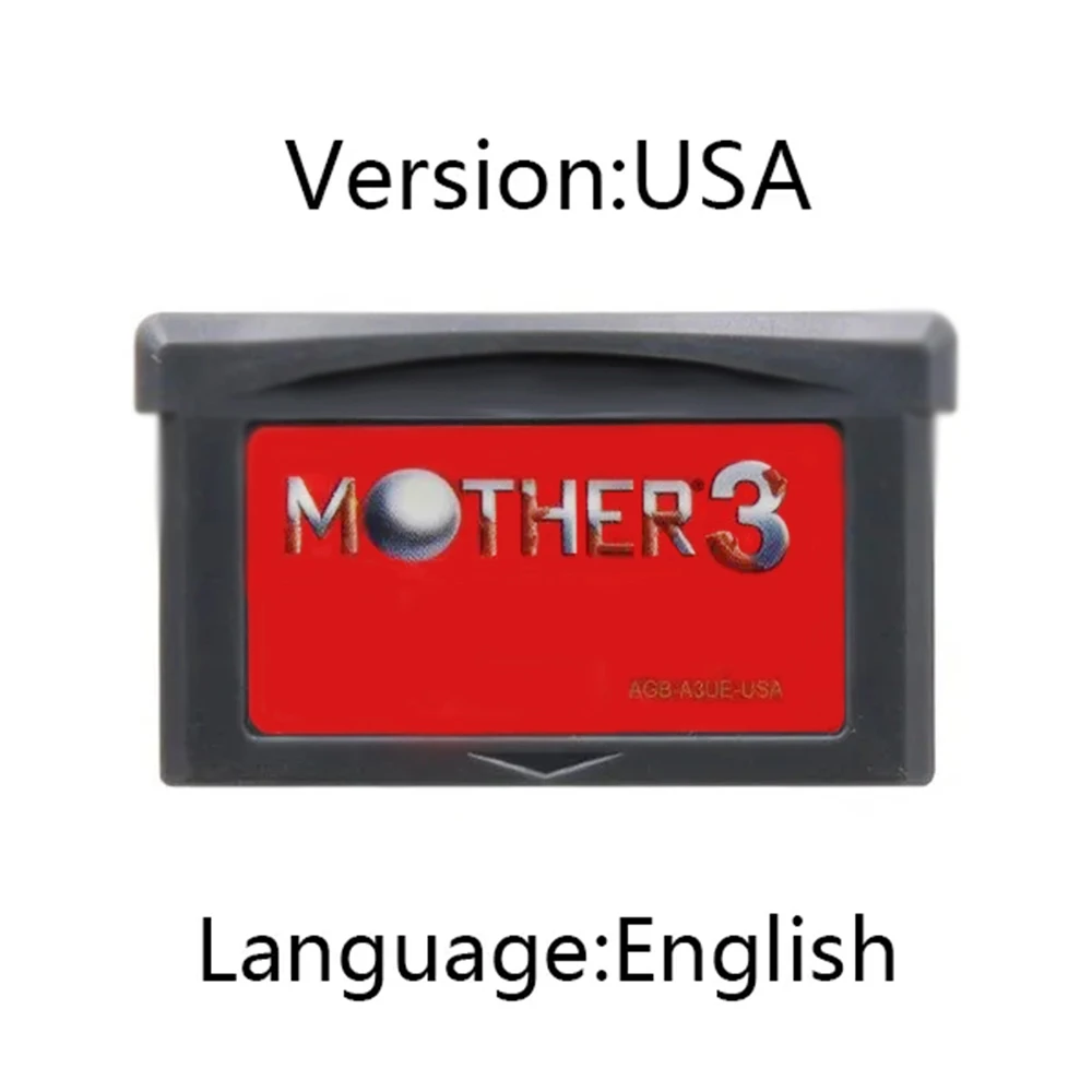 GBA Mother Series Game Cartridge 32-Bit Video Game Console Card Mother 1 2 3 USA/EUR/Version Gray Shell for GBA NDS