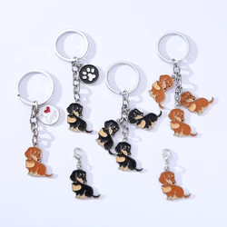 Dog Pendant Bag Key Chains Car Keychain Keyring Animal Pet Jewelry Gift For Women Girls heart-shaped Accessories