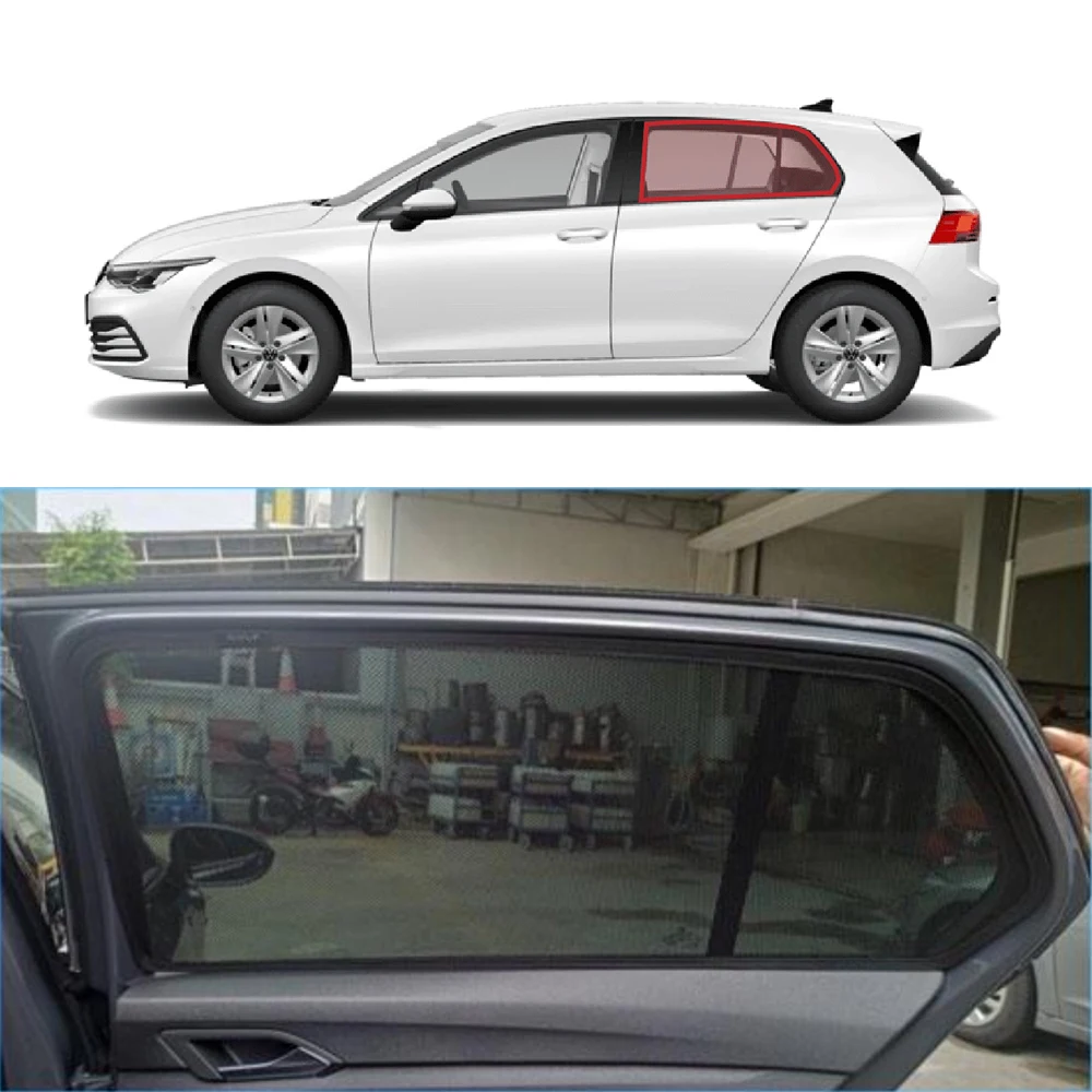 

For Volkswagen Golf 8 2021 2022 2023 2024 Magnetic Car Sunshade Front Windshield Frame Curtain Rear Side Window Sun Shade Visor