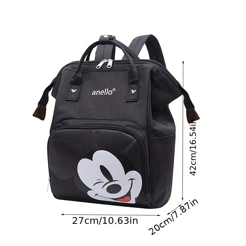 Disney Mickey Mouse Backpack For Women Girl Large Capacity Durable Travel Bag Waterproof Student Schoolbag Insulation Bag