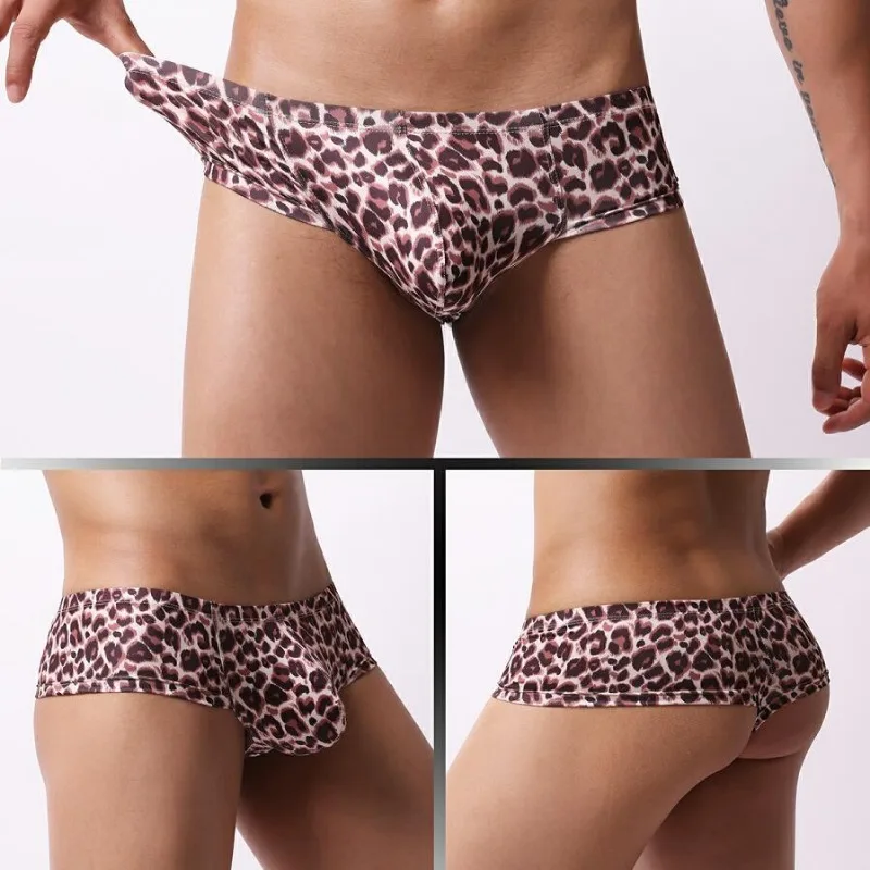 Low-rise Mens Rainbow U Convex Underwear Quick-Dry Print Male Mesh Breathable Panties Moisture Absorbent Sweat Flat Boxershorts