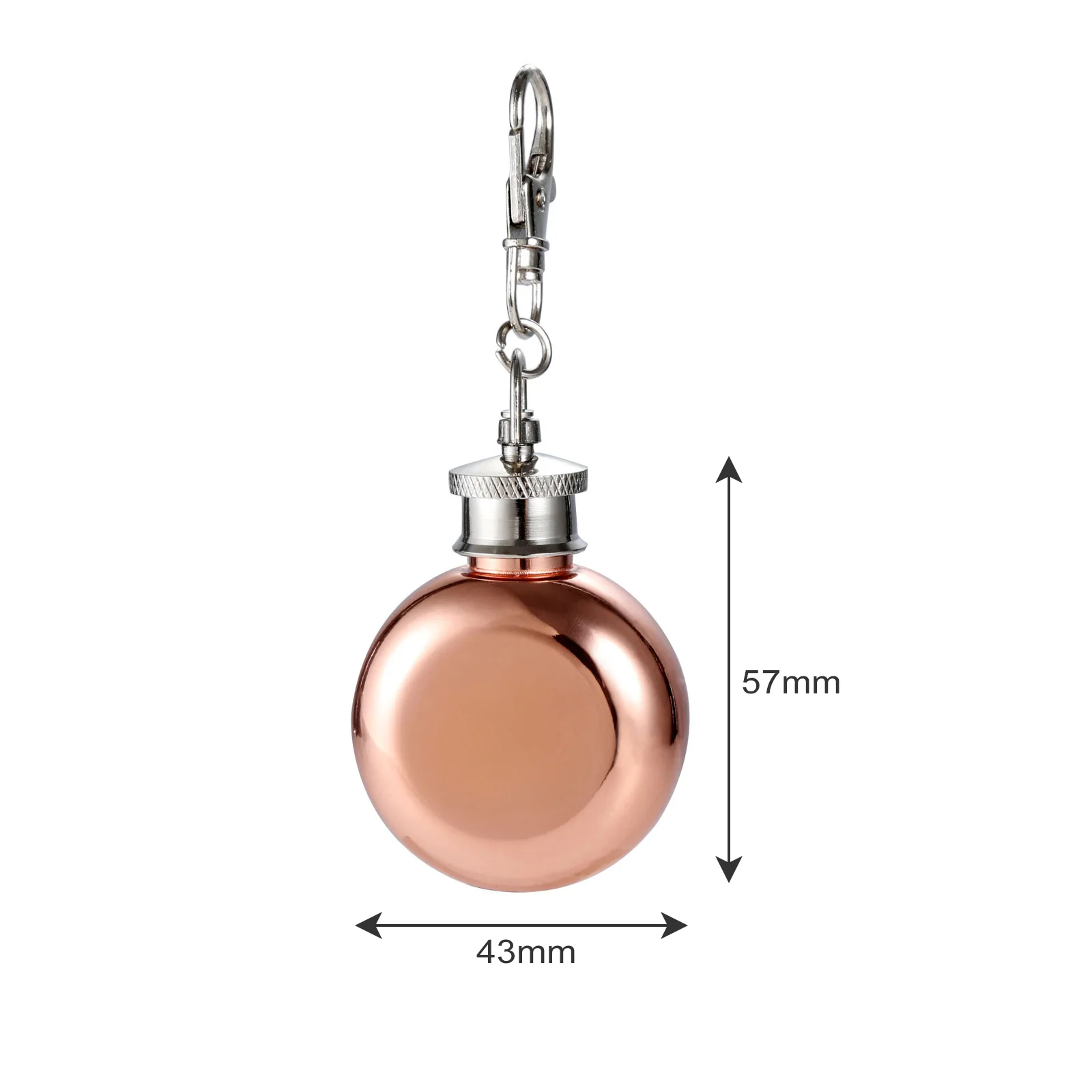 1Oz Round Hip Flask with Keychain Mini Stainless Steel Liquor Alcohol Whiskey Wine Pot Small Flasks Gift for Men