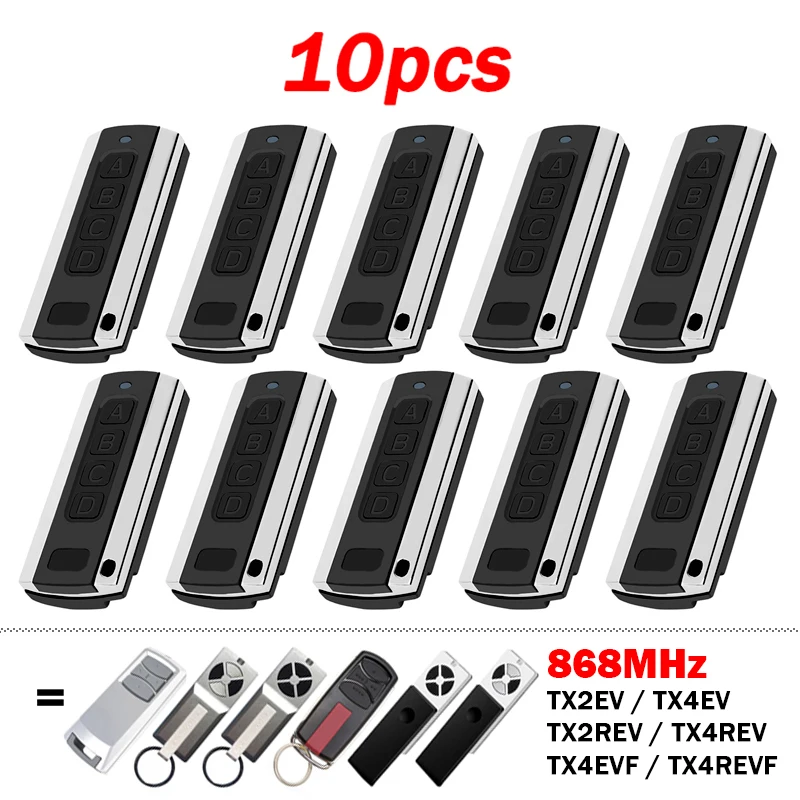 10pcs Replacement LiftMaster TX4EVF TX2EV TX4EV Chamberlain TX4REVF TX2REV TX4REV 868MHz Garage Door Remote Control Gate Opener