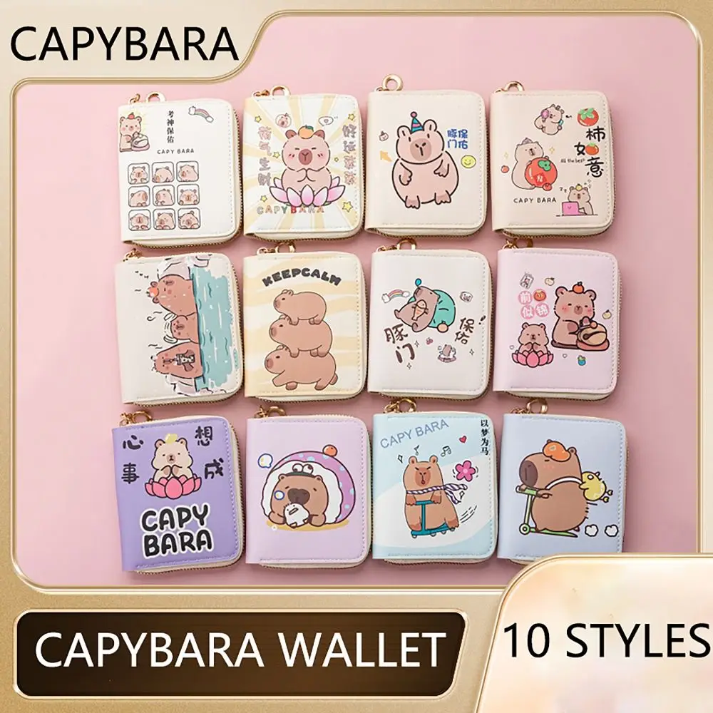 Vintage Capybara Geld Geldbörse Geldbörse Reiß verschluss ins Stil Kreditkarte Holoder Pu Leder Brieftasche Geld Tasche für Mädchen Studenten Geschenk