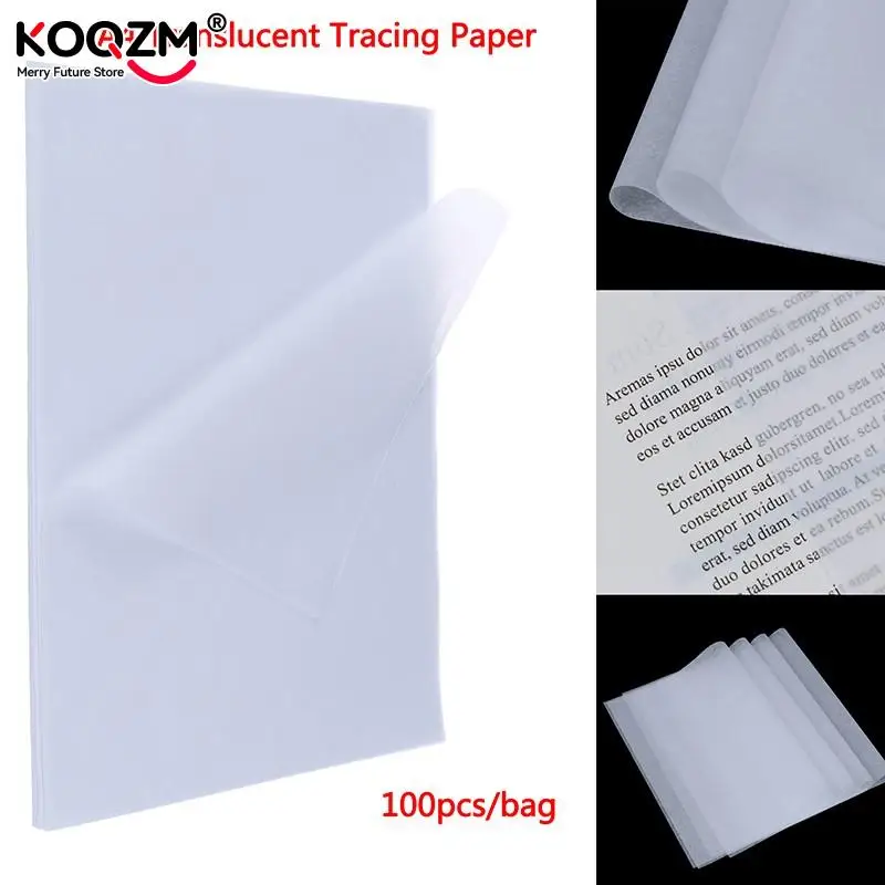 100pcs A4 Translucent Tracing Paper Copy Transfer Printing Drawing Paper Sulfuric Acid Paper For Engineering Drawing/ Printing