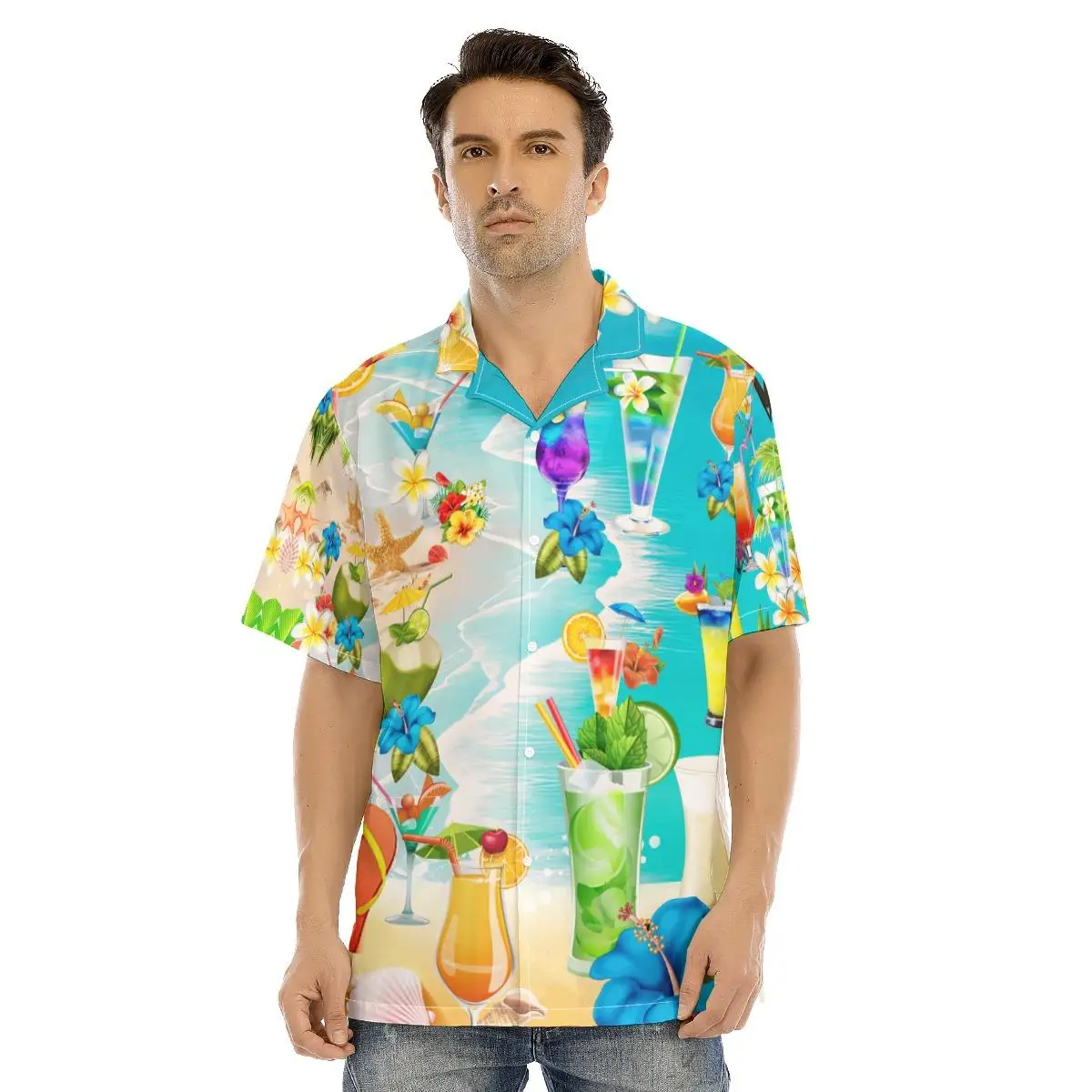 

Новая мужская гавайская рубашка в отпускном стиле, летние пляжные рубашки с короткими рукавами и пуговицами для мужчин и женщин