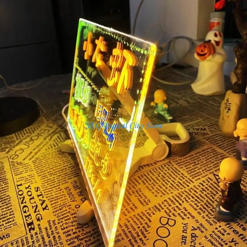 U75B Clear Acrylic LED Writing Drawing Board LED Light up Memoboard Illuminated Note Board For Children Art Craft Project