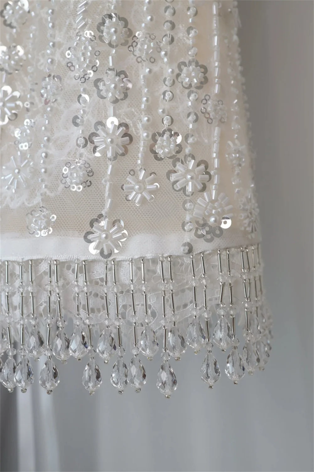 Kyoto Abito da sposa mini tubino con perline floreali di lusso personalizzato con cinturino per spaghetti abiti da sposa abito da sera con colletto quadrato