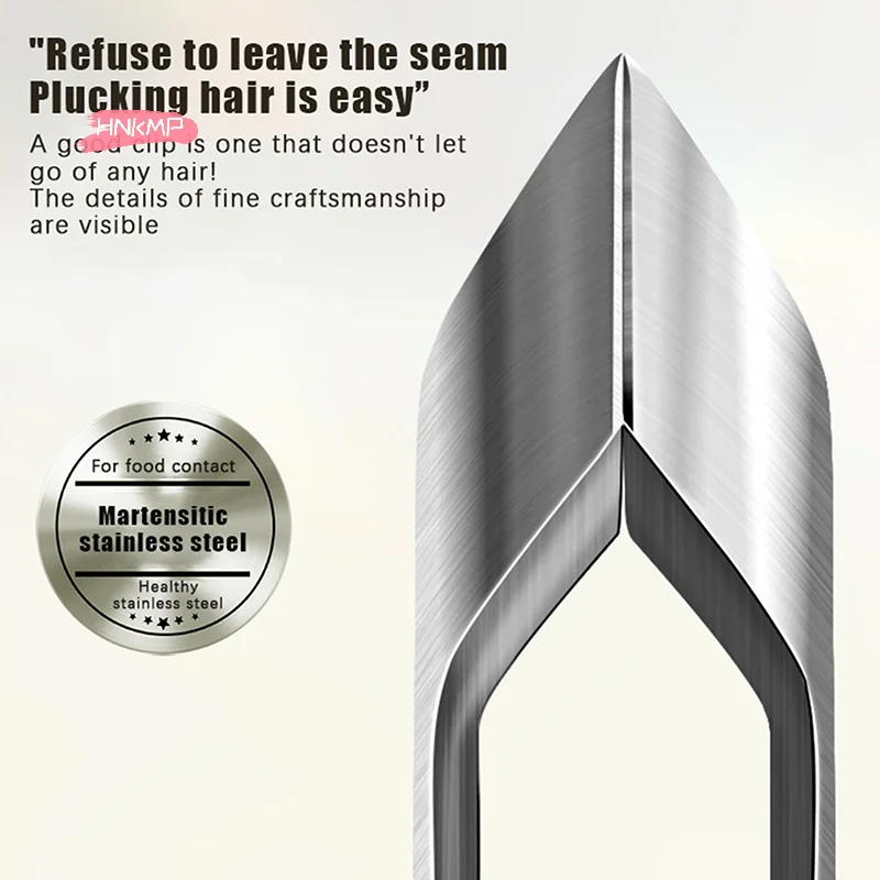 Pinzette professionali per capelli a bocca larga per donne e uomini Strumento per toelettatura barba in acciaio inossidabile addensato