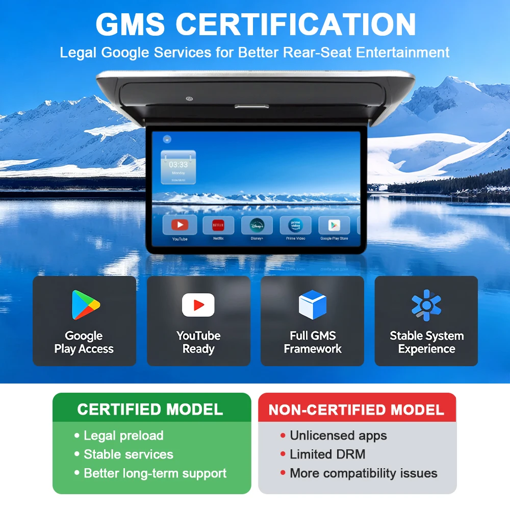 Carsanbo 19inch Touch Screen Roof Celling Monitor Android 16 1920* 1080 IPS Led Screen USB FM BT Mirror Link