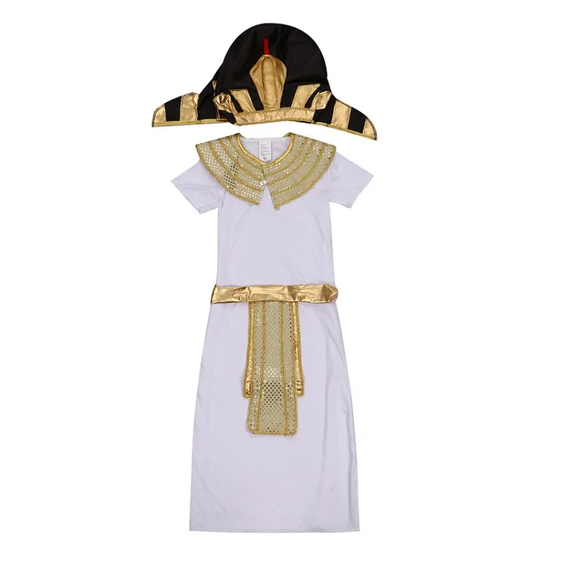 Sydanne Kids Ancient Egyptian King Pharaoh Robe Jumpsuit Cosplay Costume Dance Stage Performance Clothes Halloween Costumes