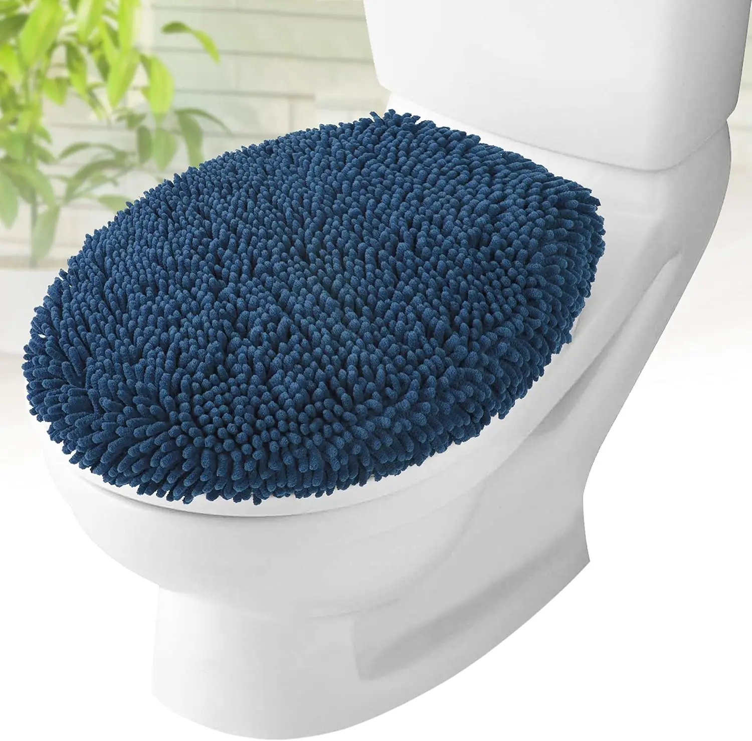 

Plush Microfiber Oval Toilet Seat Covers, Machine Washable Elongated Design Stretches up to 21"x19", Bathroom Comfort