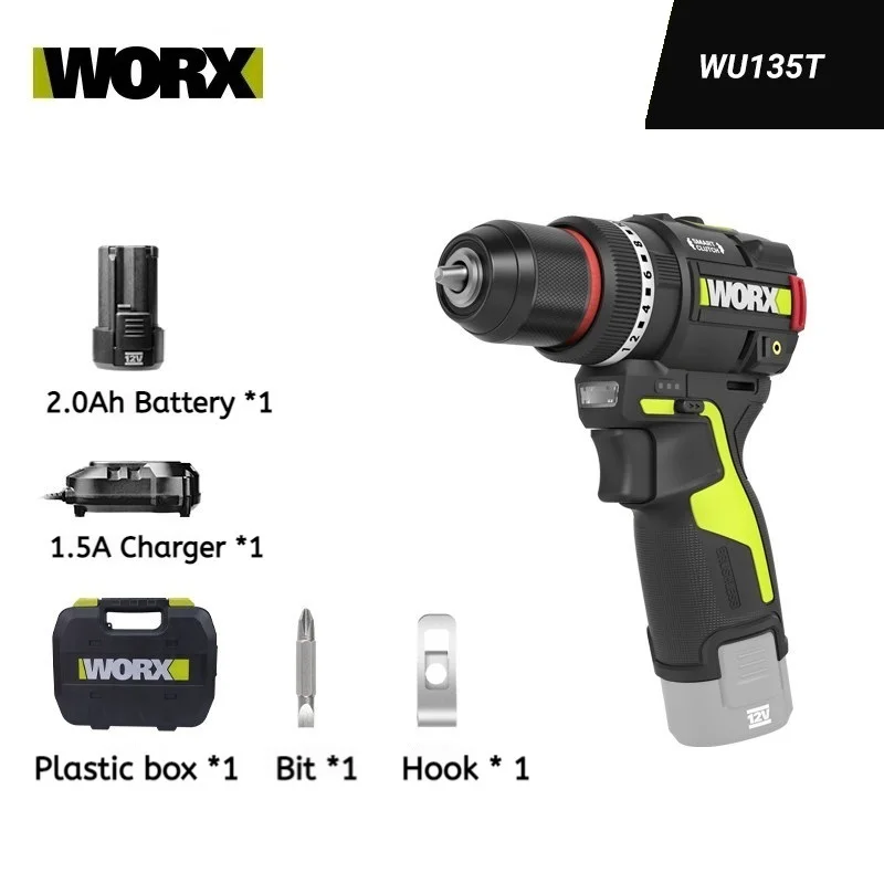 WORX WU135T 50N·m Brushless Smart Impact Drill 12V High Torque Compact Cordless Lithium Drill