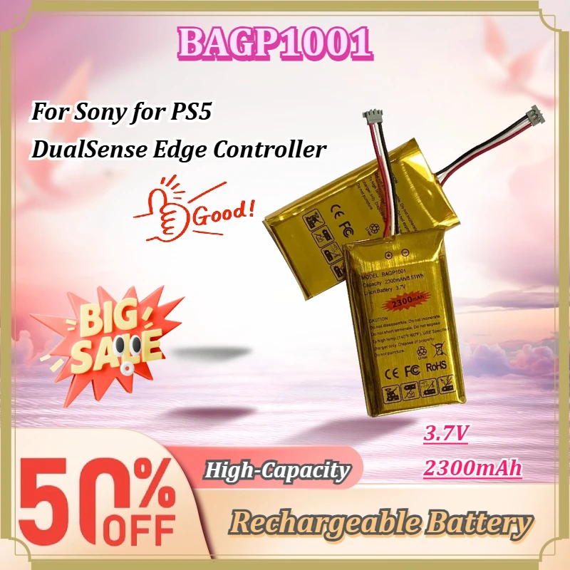 For Sony for PS5 DualSense Edge Controller BAGP1001 2300mAh 3.7V High Capacity Lithium Ion Replacement Gamepad Battery