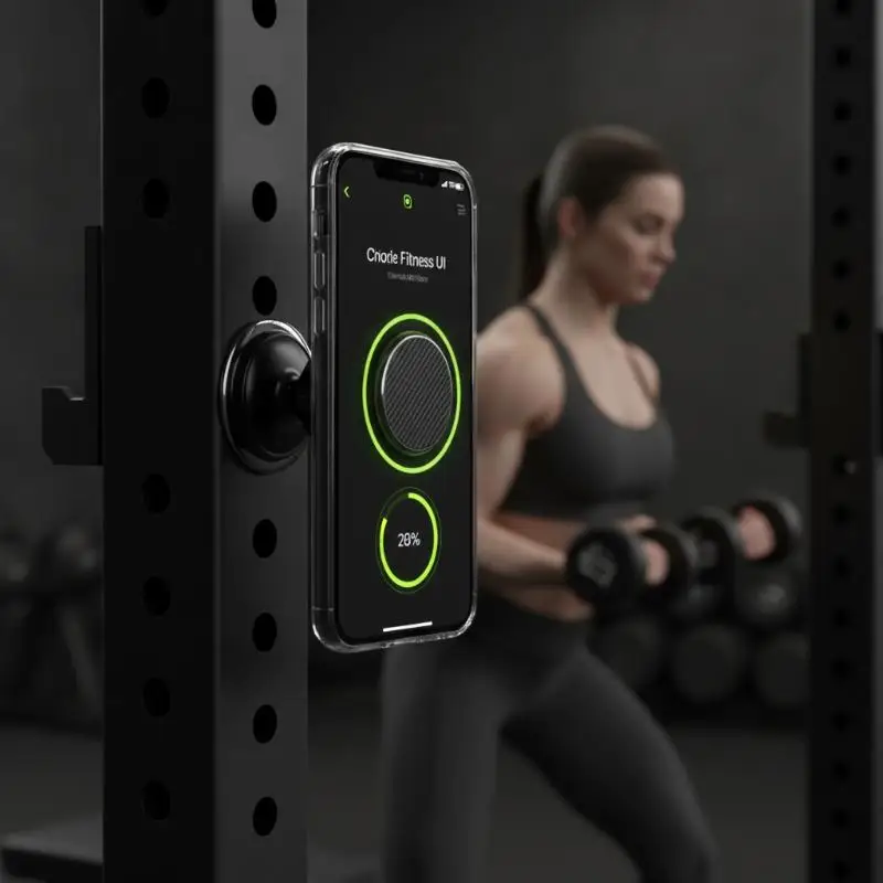 Doppelseitiger magnetischer Handyhalter für Fitnessstudios N38 Starke Magnete 360° ° Drehbare, sturzsichere Handyhalterung für Workout und Laufen – Detail 1