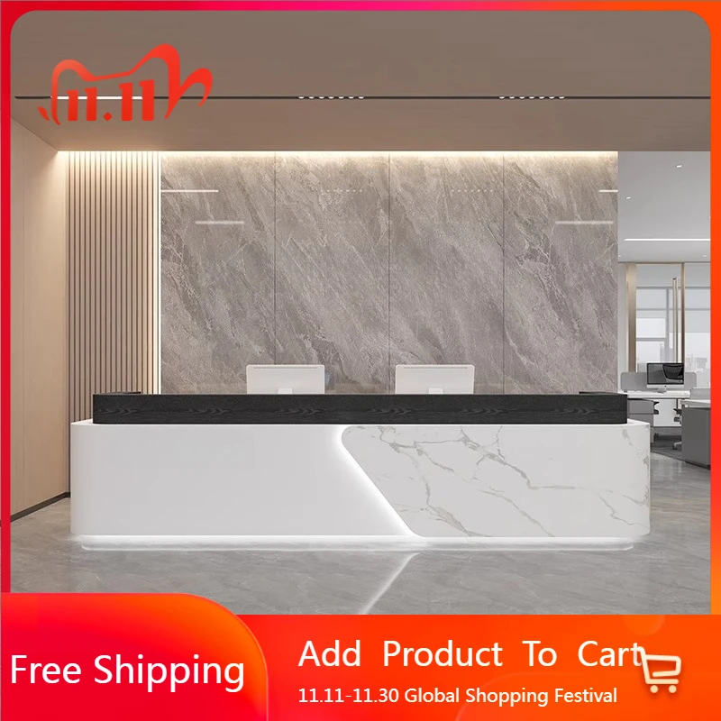 

Restaurant Shop Reception Desks Welcome Display Curved Bar Customer Reception Desks Sales Checkout Mostrador Lounge Furniture