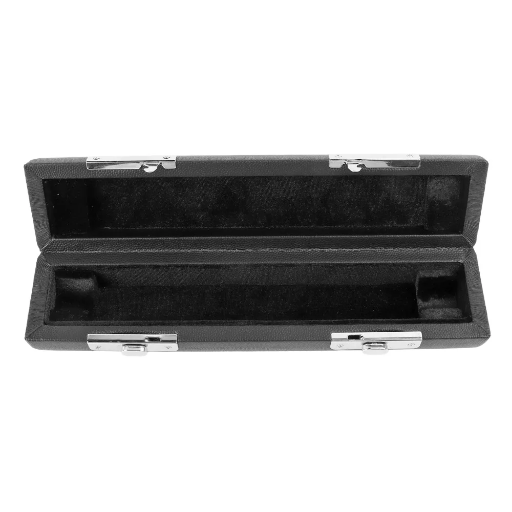 ​Durable​ ​16 Holes​ Piccolo Case​ ​Black ​Hard Shell​ Instrument Cases ​PU Leather​ ​Soft Interior Storage Case Cover​