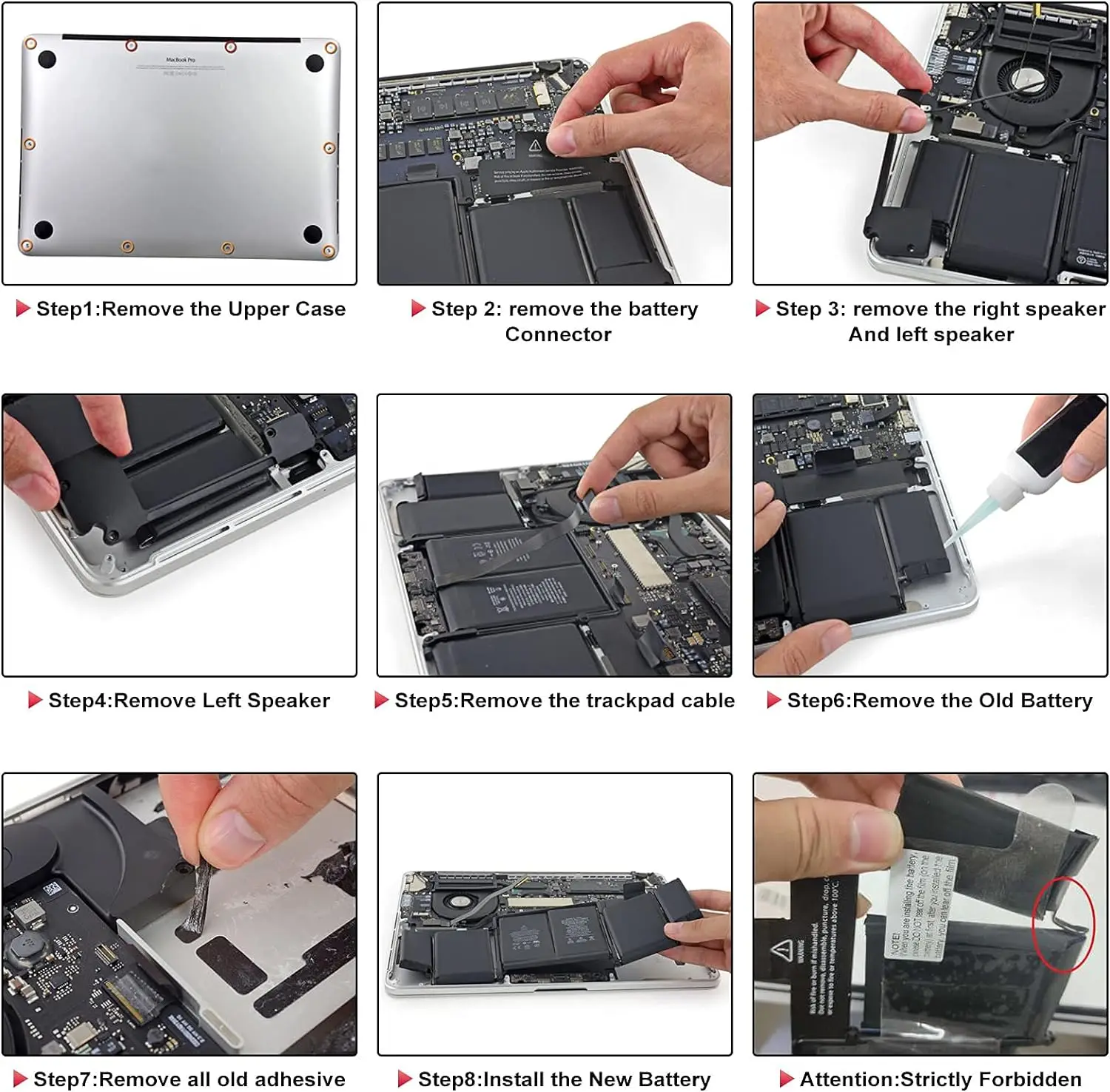 Imagem -06 - Bateria de Substituição para Macbook Pro 13 Retina A1502 Início de 2023 Meados de 2014 Final de 2013 A1493-alta p Yioui-a1582