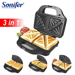 3 In 1 Waffles Maker Sandwiches Press Cooking Appliances Bread Machine Cake Breakfast Machine Waffle Pot Sonifer