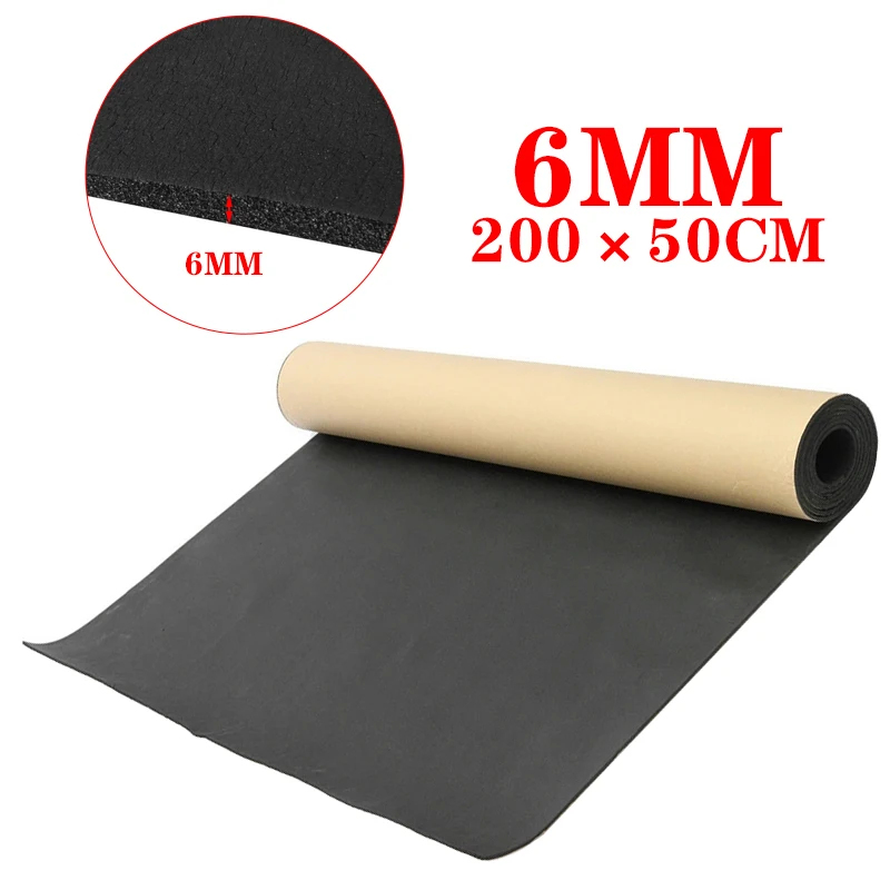 3/5/6/10MM 200CMx50CM Car Home Soundproof Deadening Truck Anti-noise Sound Insulation Cotton Heat Closed Cell Foam Deadener