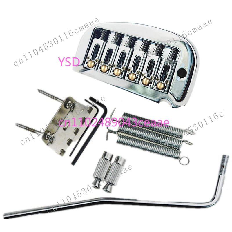 6 Strings Roller Saddle Tremolo Bridge System Electric Guitar Repair Parts Replacement Kit With Bar Screws