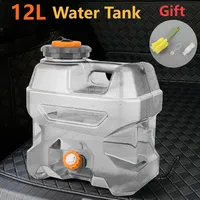 12L Outdoor Water Bucket Large-Capacity Portable Camping Water Bag Container with Faucet Driving Water Tank for Picnic Hiking
