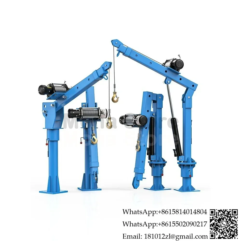 12v24v small crane home small lifting hoist 1 ton truck-mounted crane 220v crane thickened hydraulic special model