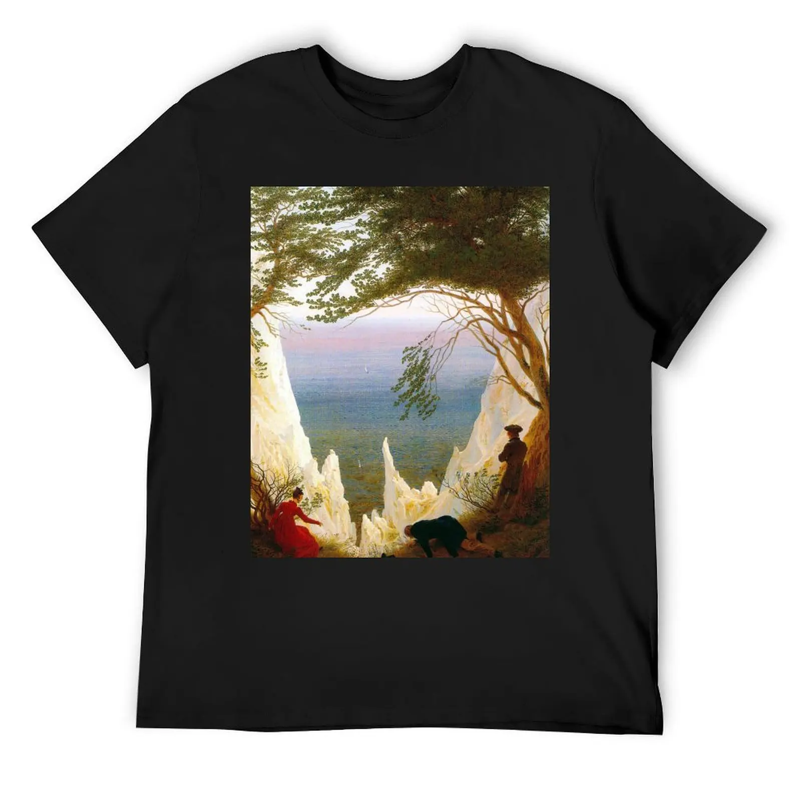 HD CASPAR DAVID FRIEDRICH - Chalk Cliffs at Ruegen 1818 - 1819 T-Shirt custom t shirt for a boy plain white t shirts men