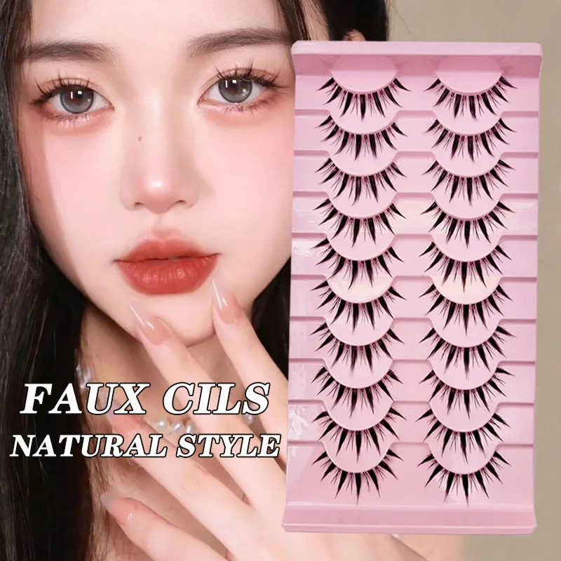 Manga Lashes 5/10 Paar natürliche Wimpern, falsche Wimpern, Little Devil Lashes, Anime-Wimpern, Vollstreifen-Wimpern, Band-Wimpern, Make-up – Detail 1