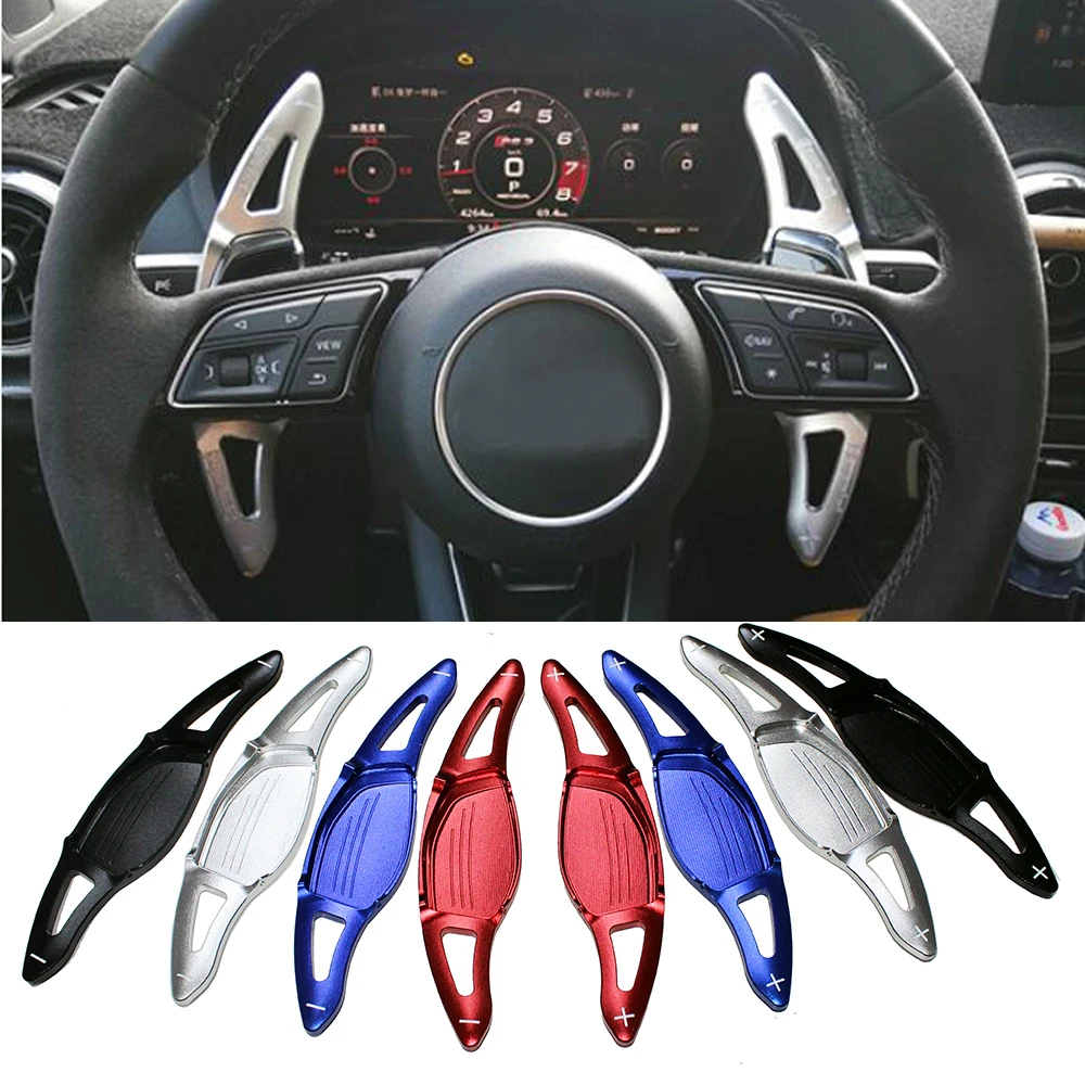 2PCS Steering Wheel Shift Paddle Extension For Audi R8 2016 2017 2018 RS3 2017 2018 TT RS 2016 2017 2018 Auto Car accessories