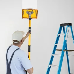 Drywall Flat Finisher Taping Professional Tools w/ 40''-64'' Extendable Handle Plasterboard Wallboard Sheetrock Mud for Putty