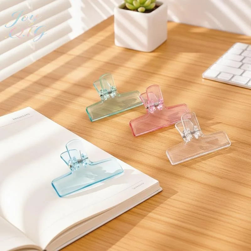 Hot Sale 1PCS Minimalist Style Spring Clips Student Teacher Paper Sealing Stationery Clips Beautiful Transparent Acrylic Clips