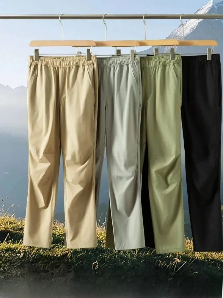 

Мужские повседневные брюки для активного отдыха, весенне-летние, легкие, быстросохнущие, прямого кроя, дышащие, удобные, из нейлона