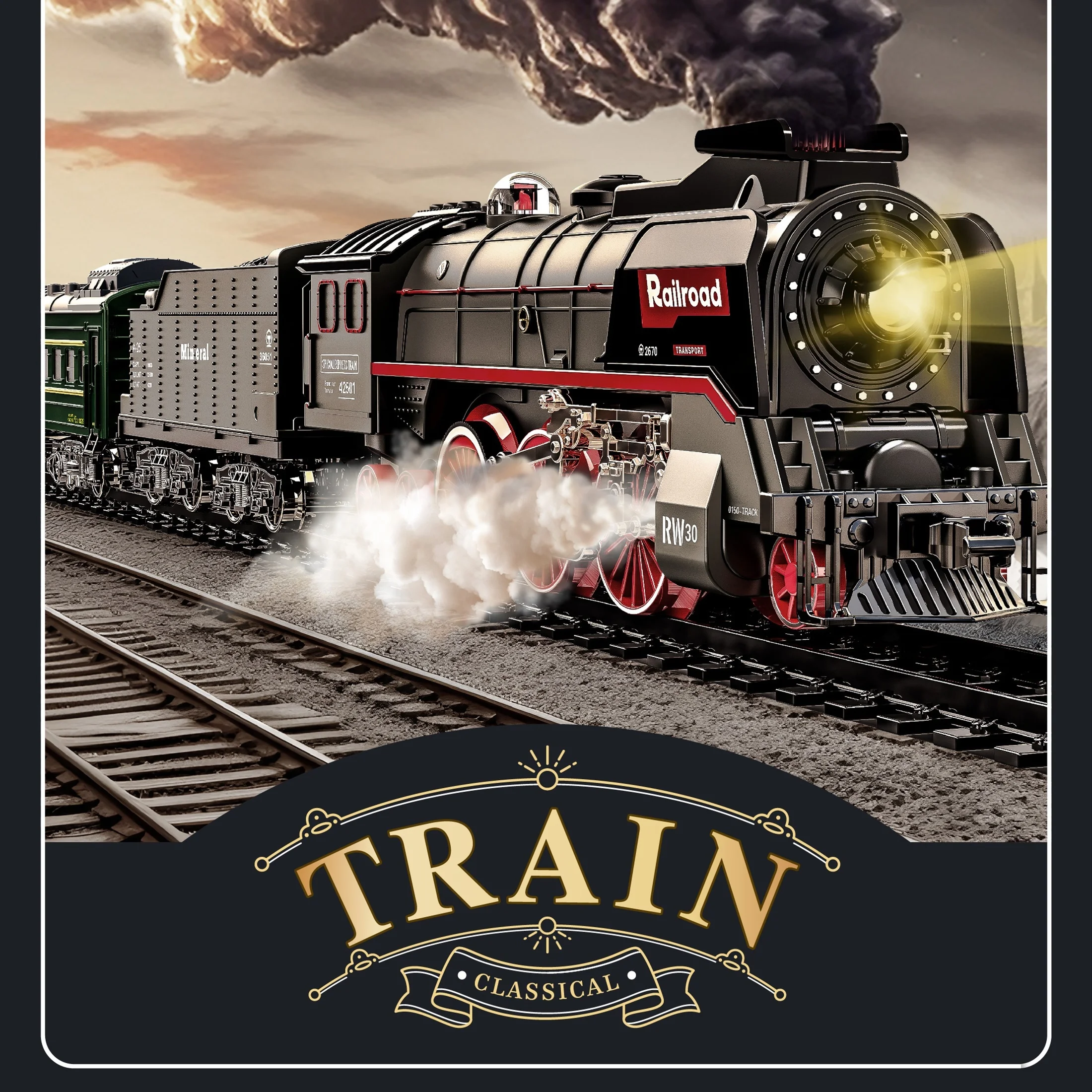 

Набор игрушечного поезда под елочку с огнями, дымом и звуком. это идеальный рождественский подарок для возраста 3+