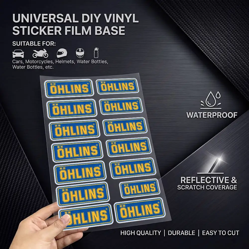 OHLINS Waterproof Reflective Scratch Cover Sticker Universal Decor Decal For Car Motorcycle Helmet Refrigerator