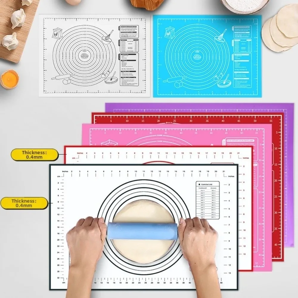 Food Grade Silicone Baking Mat 60/45cm Non Stick Pizza Dough Maker Holder Kitchen Gadgets Kneading Dough Mat Baking Supplies