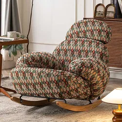 Ergonomic Recliner Wood Chair Living Room Reading Nordic Puffs Rocking Chair Mobile Comfy Relax Sillon Reclinables Furniture