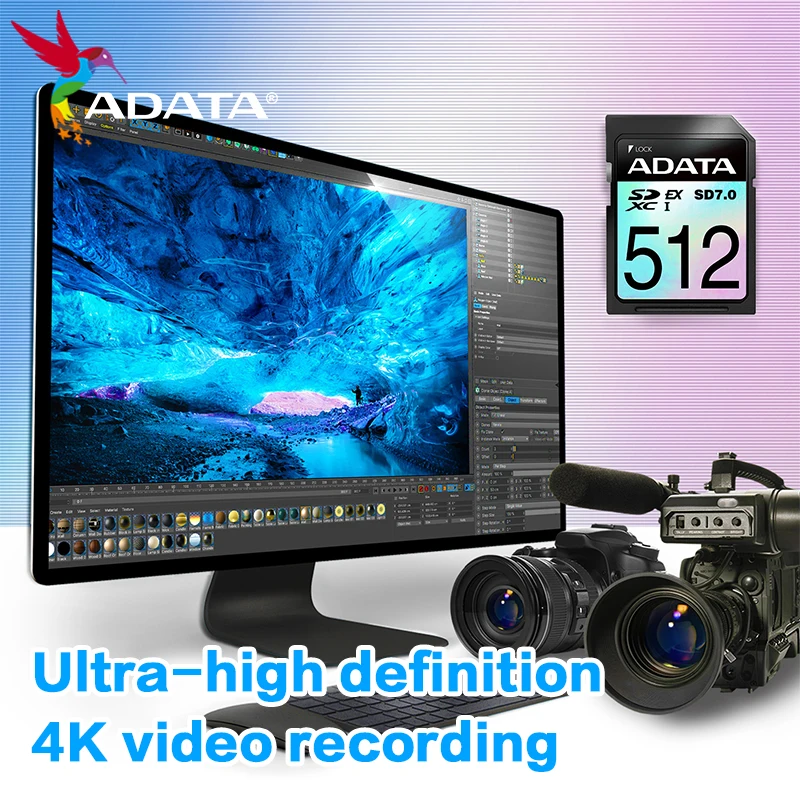 ADATA Premier Extreme SDXC SD 7.0 256GB 512GB Express Memory Card PCIe Gen3x1 NVMe 800MB/s Read 700MB/s Write V30 U3 Class 10