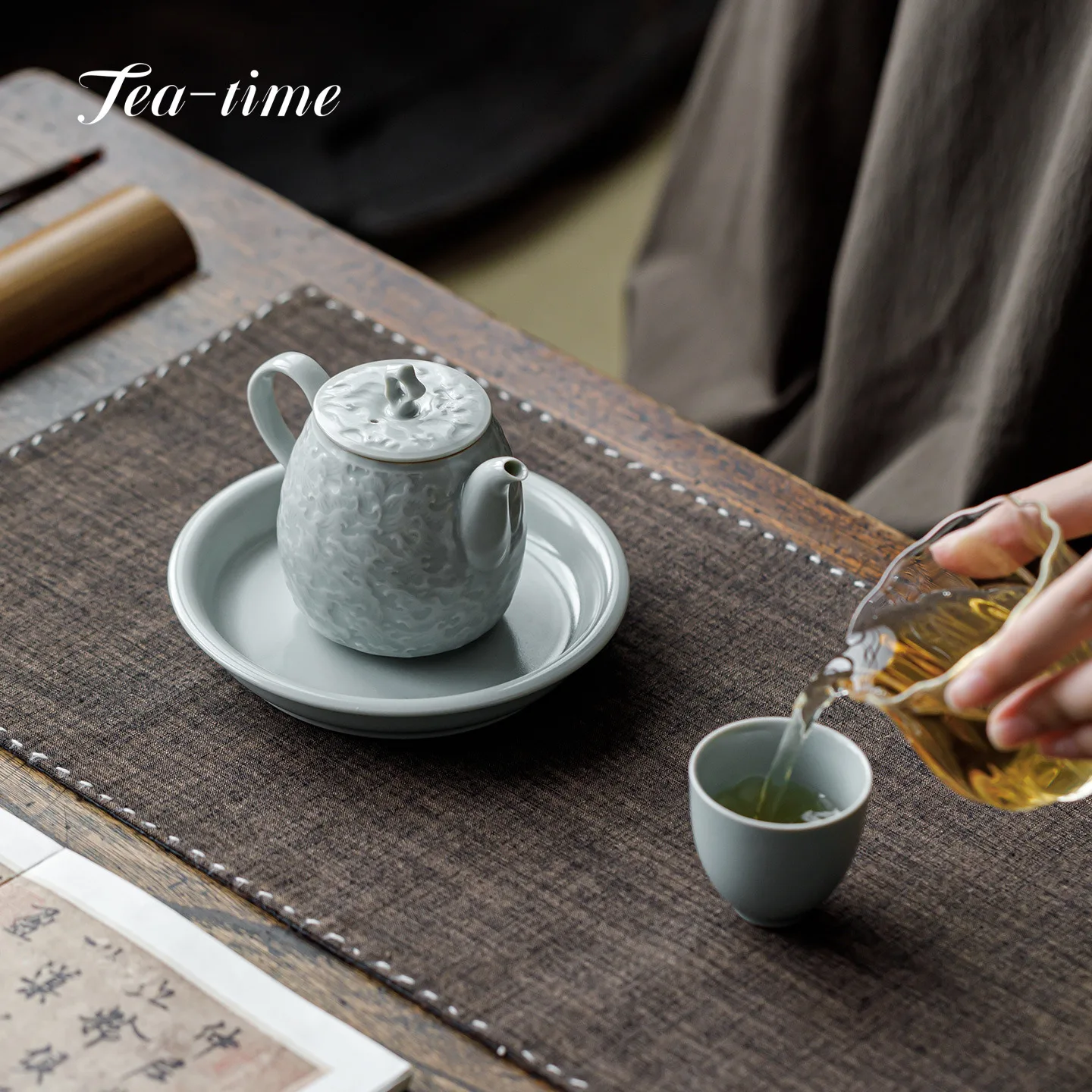 السماء الزرقاء رو فرن الإغاثة إبريق الشاي مع فلتر الشاي تخمير غلاية شاي سيراميك Infuser إبريق الشاي شاي بوير اليابانية وعاء الخزف الأواني