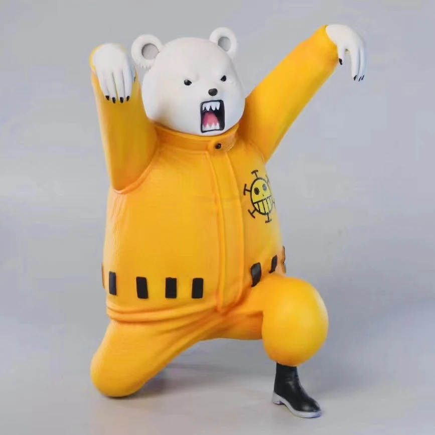 One Piece Gk Kungfu Bepo Bear Q-version Double Head Replaceable Bepo Bear Handmade Model Anime Model Toys Gift