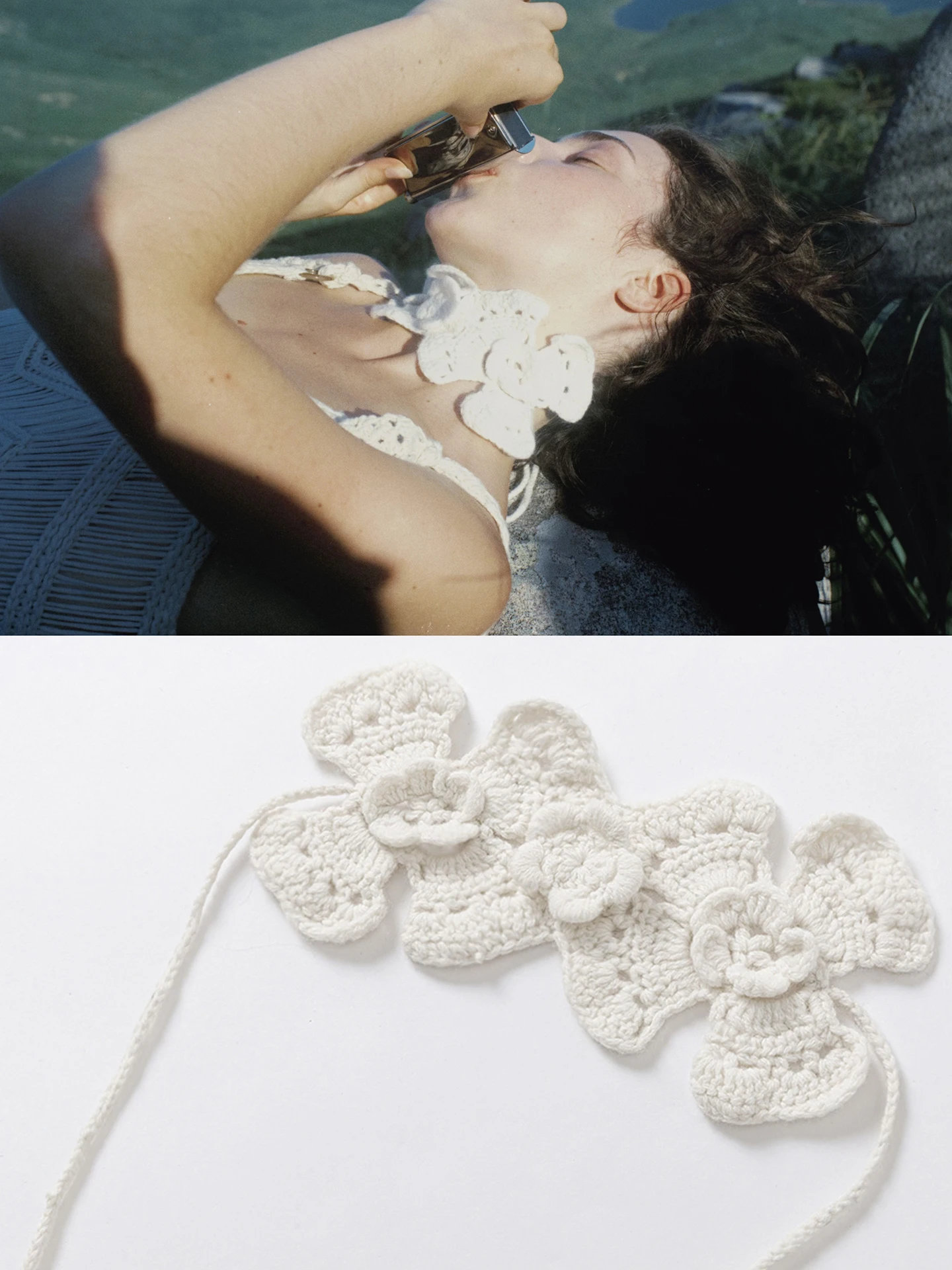 

Вязаный шерстяной мягкий шарф-чокер Cariedo ручной работы 00, ношенный в виде олона, с 3D цветочным дизайном, длинное пальто Sve Ultra ort