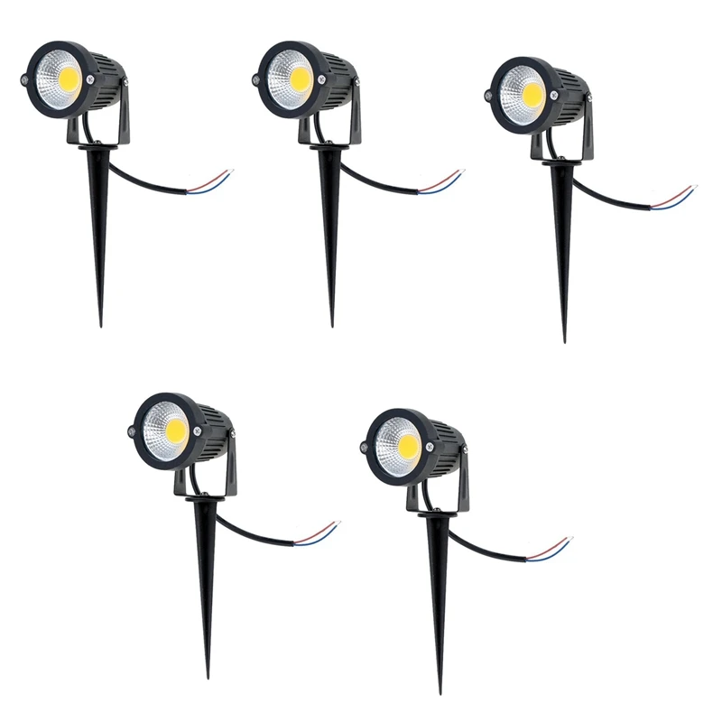 5X IP65 Outdoor Landscape LED Lawn Light Garden Spotlight 5W 12V AC DC