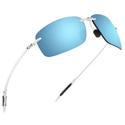 MAXJULI Sports Sunglasses for Men Women Tr90 Rimless Frame for Running Fishing Golf Driving MJ8009
