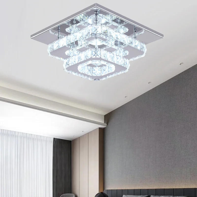 36W LED Ceiling Light Crystal Chandelier Pendant Lamp, Cool White