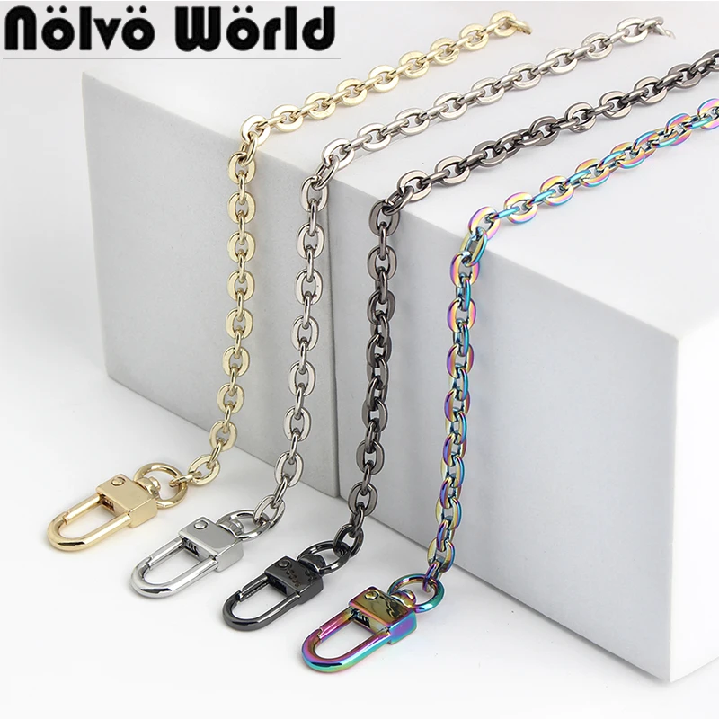 

6mm Wide 60/100/120cm Metal Durable Weaved Bag Chain For Purse Handle Handbag Strap DIY Decorative Sling Bag Chain Accessories