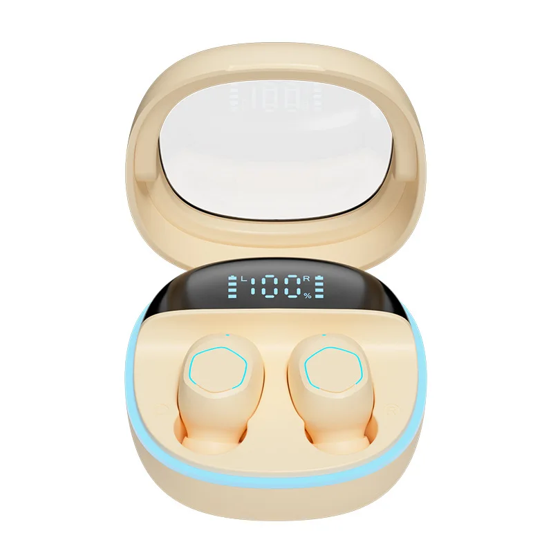 

Bluetooth headset true wireless in-ear 5.3 transparent smart digital display headset noise reduction long battery life